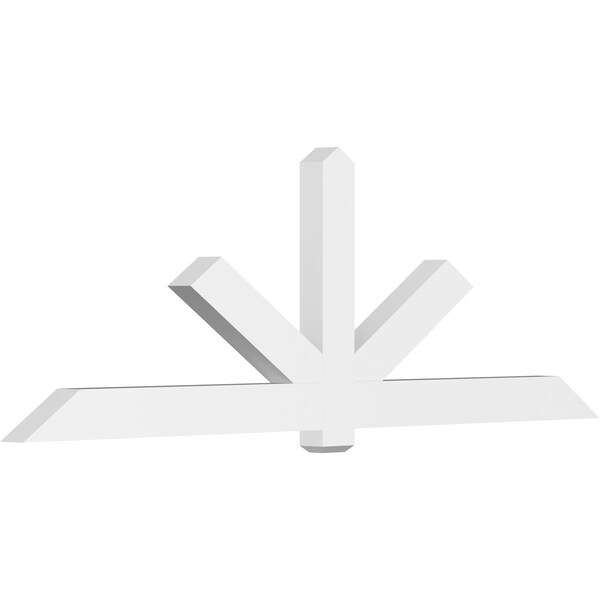 Ekena Millwork Kennewick Architectural Grade PVC Gable Bracket, 108"W x 36"H x 4"D x 6"F, 8/12 Pitch GBP108X36X0406KEN00 - main